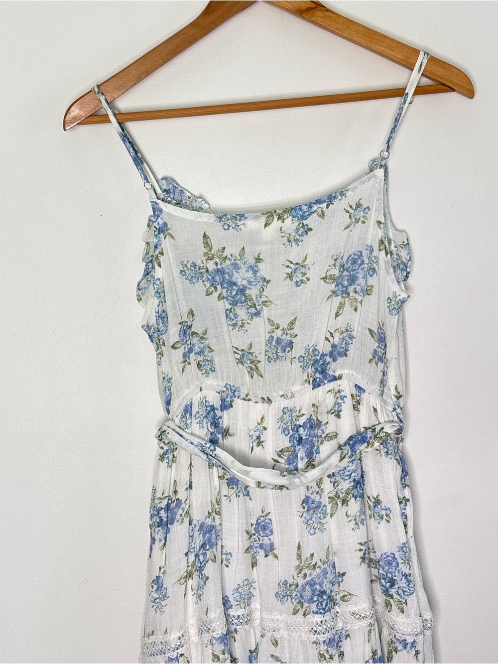 MINE Ruffle Tiered Lace Dainty Floral Dress XS-Small Cottagecore *c79 - Picture 12 of 14